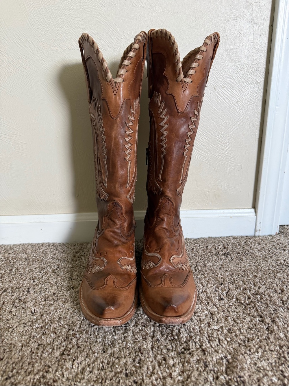 Freebird by Steven Brown Tall Western Heeled Boots- Wayne Size 8